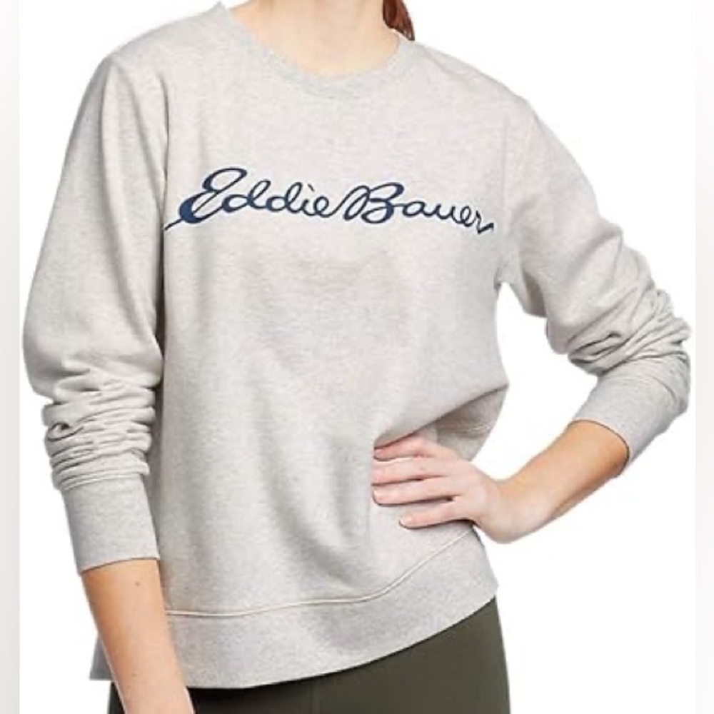 Eddie Bauer Ultra Cozy Light Gray Crewneck Sweatshirt